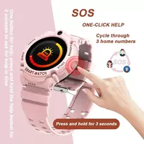 Pthtechus 4g Gps Wifi vaikiškas išmanusis laikrodis-telefonas, apvalus Hd jutiklinis mobiliojo telefono laikrodis vaikams su apsaugos nuo pametimo Gps Wifi Lbs sekikliu, Mp3, vaizdo skambučiais, Sos, balso pokalbiais, Mp3, žingsniamačiu (rožinis)