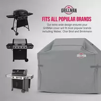 Grillman kepsninės uždangalas dujinei kepsninei, atsparus lietui, apsauginis Bbq uždangalas, atsparus dulkėms, kepsninės brezentas, kepsninės apsauga 132 x 66 x 109 cm - pilkas