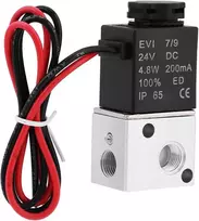 Akozon solenoidinis oro vožtuvas, 3v1-06 Dc 12v/24v 3 krypčių 2 padėčių 1/8" Bsp normaliai uždarytas pneumatinis solenoidinis oro vožtuvas (dydis: Dc24v)