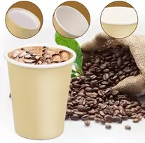 Masphy 240 ml (8 oz) vienkartiniai popieriniai puodeliai, 100 vnt., popieriniai puodeliai kavai, 8 oz popieriniai puodeliai karštai arbatai, puodeliai karštiems/šaltiems gėrimams vakarėliams, kelionėms ir renginiams (khaki spalvos)