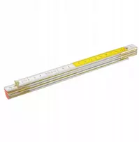 Medinis sulankstomas metras 1m, baltas-geltonas