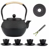 Virdulys Ketaus arbatos rinkinys 12 dalių, juodas