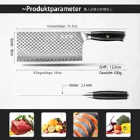 Kitory japoniškas damasko kapojimo peilis 19 cm mėsos kapoklė Vg10 67 sluoksnių itin aštrus plieno peilis, neslystanti ergonomiška Pakkawood rankena su dovanų dėžute