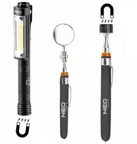 Neo Tools Apžiūros veidrodėlis + magnetinis griebtuvas + apžiūros žibintuvėlis rinkinys Neo