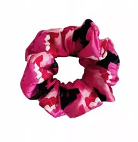 Šilkinė plaukų gumelė scrunchie su Disco raštu