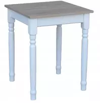 Stalas ant medinio tvirto pagrindo, apvalus staliukas 60x60 baltas sonoma