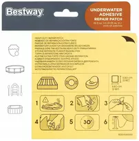 Baseinų Lopai Remonto Komplektas Baseinui Vandeniui Atsparūs Klijai Bestway 10 vnt