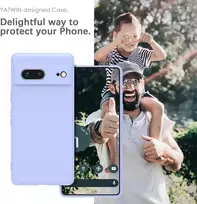 Yatwin dėklas, skirtas google pixel 7, aukščiausios kokybės silikoninis telefono dėklas su kameros apsauga, švelnus, minkštas, itin plonas, atsparus smūgiams, atsparus įbrėžimams, apsauginis dėklas, violetinis