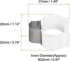 Sourcing map T8 U formos laikikliai Led šviestuvų juostų spaustukai vamzdžių spaustukai nerūdijančio plieno Led juostų spaustukai vamzdžių spaustukai fluorescencinių lempų laikikliams balti, 12 vnt.