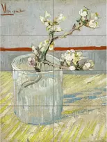 Artery8 Vincent Van Gogh Žydinčių migdolų šakelė stiklinėje Xl didelis plakatas (8 dalys) gėlė stiklas