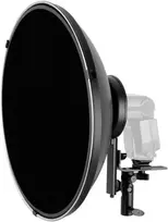 Ayex beauty dish šviesos formavimo įrankis 42 cm sidabrinis su sistemos blykstės laikikliu L formos, su korio priedu ir difuzoriumi