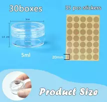 30 vnt. 5 ml kosmetikos indeliai su dangteliu