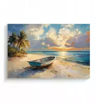 Plakatas Paveikslas ant drobės canvas natūrali medvilnė Uv spauda 120x80 cm valtis