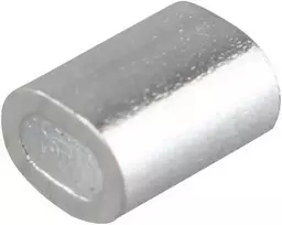100 vnt. Aliuminio ovalūs trosų jungiamieji spaustukai, 1.0 mm, sidabro spalvos