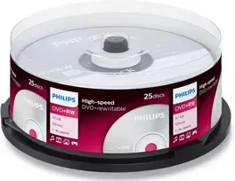Vinilinė plokštelė 25 vienetų philips 4x dvd+rw diskai