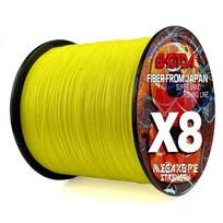 500M 8 sruogų pintas meškerės valas, daugiagijinis PE viela X8, itin tvirta 18 22 31 39 43 52 61 78 LB 18lb geltona