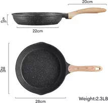 Jeetee aliumininė keptuvė 28 cm, keptuvė su nelimpančia danga, indukcinė, dujinė, didelė, tvirta ir patvari, indukcinė keptuvių rinkinys su rankena, be Pfoa (pilka)