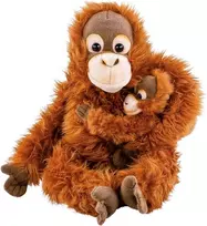 Orange Toys Uni-toys Oranžinio Beždžionės Pliušinis Žaislas Su Kūdikiu, 28 cm