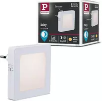 Paulmann Esby 92493 naktinė lemputė į elektros lizdą, kvadratinė, balta su prieblandos jutikliu