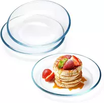 Nutriups stiklinės lėkštės, 17.8 cm desertinės lėkštės, stiklas, 3 mažų vakarienės lėkščių rinkinys, indai, tinkami plauti indaplovėje ir naudoti mikrobangų krosnelėje