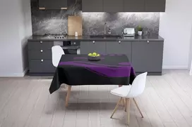Le Jardin du Lin virtuvinis dekoratyvinis staltiesė, violetinė, juoda, 140 x 140 cm - sukurta ir pagaminta Turkijoje
