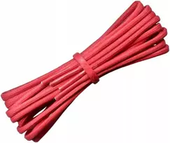 Vaškuoti raudoni batraiščiai 90 cm ploni apvalūs 2 mm g9-10