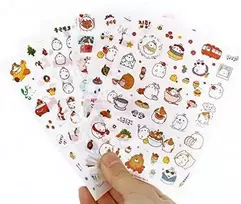 18 lapų kawaii/molang lipdukų kalendoriui, dienoraščiui, nuotraukų albumui, užrašų knygutei, telefonui, kompiuteriui, "pasidaryk pats" dekoravimui, puiki dovana draugams ir šeimai