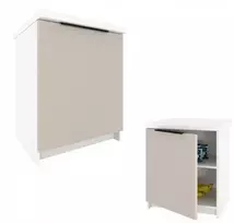Krak Meble Kira 50cm pastatoma virtuvės spintelė su stalviršiu, balta/kašmyro spalvos, tylus uždarymas