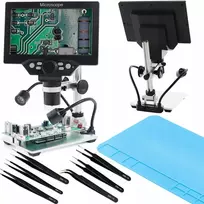 Skaitmeninis mikroskopas Techrebal x1200, 12mp, su rinkiniu ir pincetu