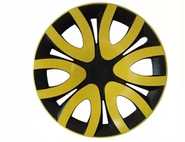 Ratlankio gaubtai 15 colių juodai geltoni Opel Vw Fiat Ford Mazda