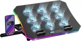 Empire Gaming - guardian c900 pc aušintuvas nešiojamam kompiuteriui 12''-17'' rgb - 9 ventiliatoriai - lcd valdiklis - 10 rgb režimų - 6 greičiai - 7 reguliuojami aukščiai - nuimamas laikiklis