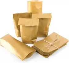 Logbuch-verlag 100 mažų popierinių maišelių aukso spalvos 9 x 15 x 3,5 cm su maišeliais dovanoms kaip pakuotė klientams svečiams