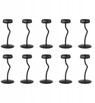 6 vnt. Silverparon Žvakidė koloninei žvakei - juoda 24 cm
