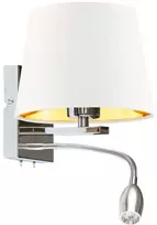 Aneta Lighting Volta Light Factory Sieninis šviestuvas su gaubtu Led E27 baltos ir aukso spalvos