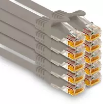 Šakotuvas 1attack.de - 10 X 2.0m Cat7 Ethernet kabelis 10Gb/s Lan tinklo jungiklis pilkas