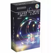 Koopman eglutės lemputės viela 20 led 95 cm įvairiaspalvė stipri viela vidaus