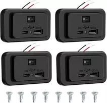 4.8a dvigubas usb lizdas automobiliniam įkrovikliui su jungikliu ir led, 12v/24v pd ir qc3.0 usb skydelio įkrovimo lizdas, tinkamas rv, sunkvežimiui, valčiai, visureigiui (4 vnt.)
