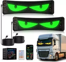 2 led akių rinkinys sunkvežimiams ir automobiliams, velnio akių lemputė automobiliams, lankstus programuojamas led ekranas verslui, led užrašų šviesos reklama personalizuotas šviesos ženklas (2 x 35 x 10 cm)