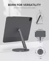 Lululook Sukamas magnetinis Ipad stovas, sulankstomas Ipad Pro stovas su 360° pasukamu pagrindu, aliumininis planšetinio kompiuterio stovas, skirtas Ipad Air 11 colių (2024), Ipad Pro 11 colių 1-os/2-os/3-ios/4-os kartos, Ipad Air 4-os/5-os kartos