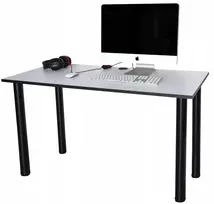 Smartdesk kompiuterinis stalas baltas juodas kraštas 120x60 cm pagal užsakymą