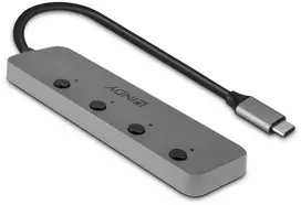 Lindy 43383 4 prievadų Usb 3.2 Gen 1 Type-c šakotuvas su įjungimo/išjungimo jungikliu