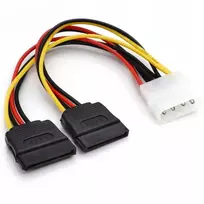 20cm kabelis adapteris iš Molex į 2x Sata / male į 2x female