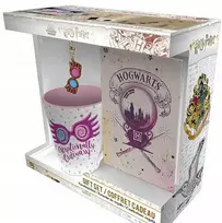 Dovanų rinkinys Harry Potter puodelis, raktų pakabukas, A5 formato užrašų knygelė Hogwarts