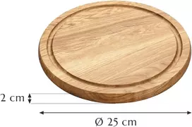 Duonos pjaustymo lenta ąžuolo medienos apvali 25 x 2 cm holz-leute