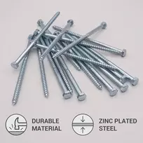Skir'co šešiakampių galvučių medvaržčiai, cinkuotas plienas M5 x 100 mm Din 571, 10 vnt.