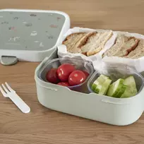 Rosti Mepal Mepal - Bento pietų dėžutė Large Campus Little Dutch - Bento pietų dėžutė vaikams - su 2 sandariais bento skyreliais ir šakute - bento skyrelis tinkamas naudoti mikrobangų krosnelėje - 2 x 200 + 1250 ml - Fairy