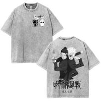 Gojo Satoru Geto Suguru Besties JJk Jujutsu Kaisen Anime Manga 2 Sided T-Shirt 3XL gray