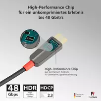 Feintech 8k Hdmi Optinis Laidas 12m, 4k 120hz, 48gbps, Earc, Vrr, Hdr