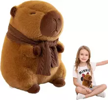Yaninee Kapibara pliušinis žaislas, 25 cm kapibara minkštas žaislas su šaliku, mielas kimštinis žaislas