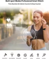 Popglory išmanusis laikrodis vyrams ir moterims, fitneso sekiklis, 1,4 colio spalvotas jutiklinis ekranas su kraujospūdžio matuokliu, fitneso laikrodis su širdies ritmo monitoriumi, miego stebėjimo funkcija, Ip67 atsparus vandeniui, sportinis laikrodis